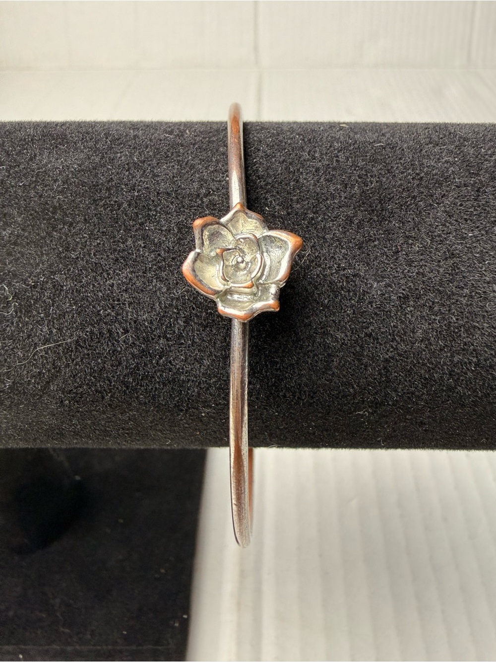 Vintage Flower Women Jewelry Bracelet Retro Rose Silver Tone Cuff‎ Bangle